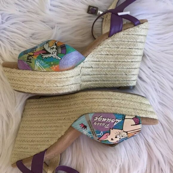 Espadrille Shoes 9 Kit Kat Club Bar Pvssy Lounge Platforms Cat ICON Los Angeles - Picture 4 of 10